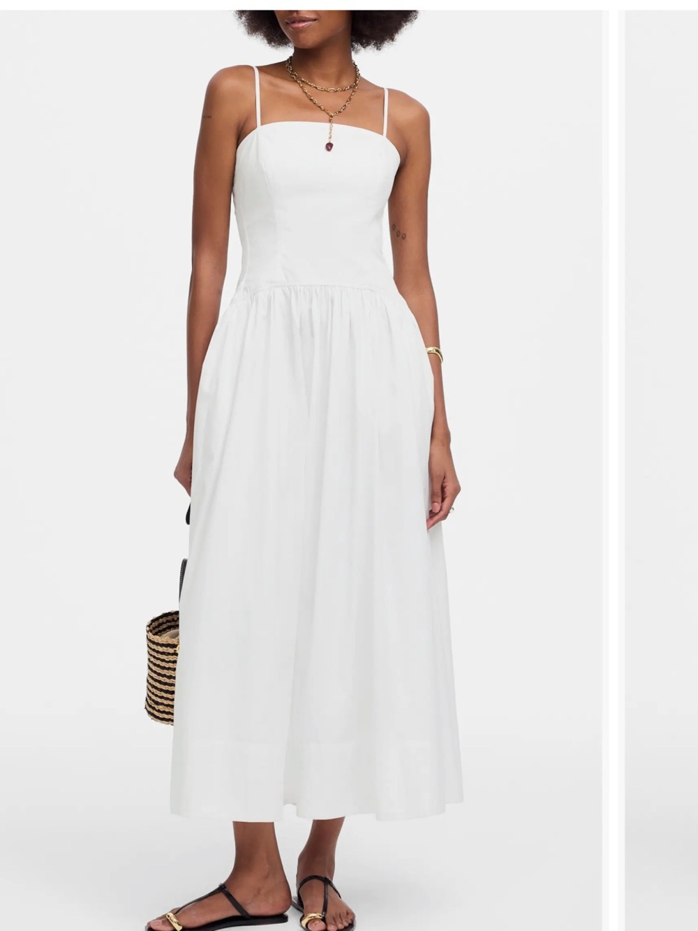 Madewell seamed poplin midi dress